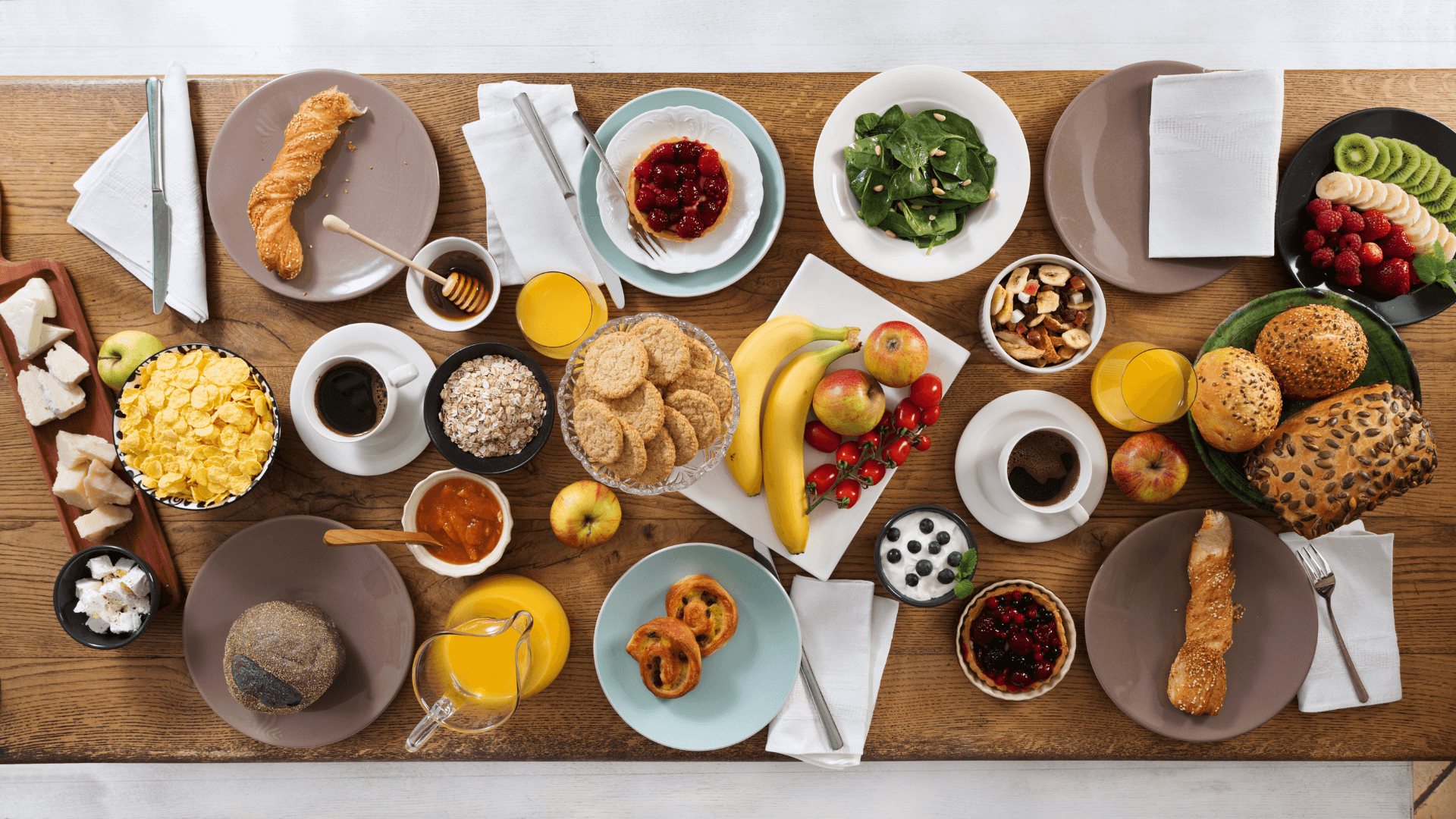 Office brunch spread