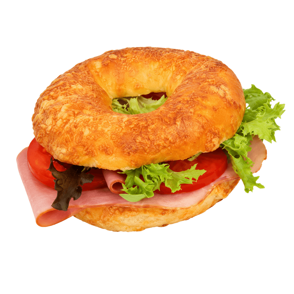 Käsebagel mit Schinken (Schwein)