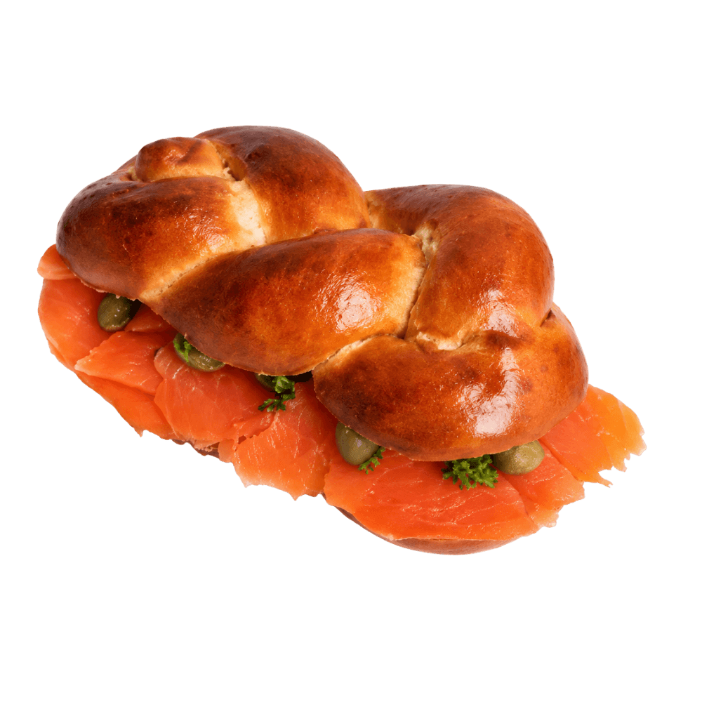 Laugenzöpfli mit Rauchlachs