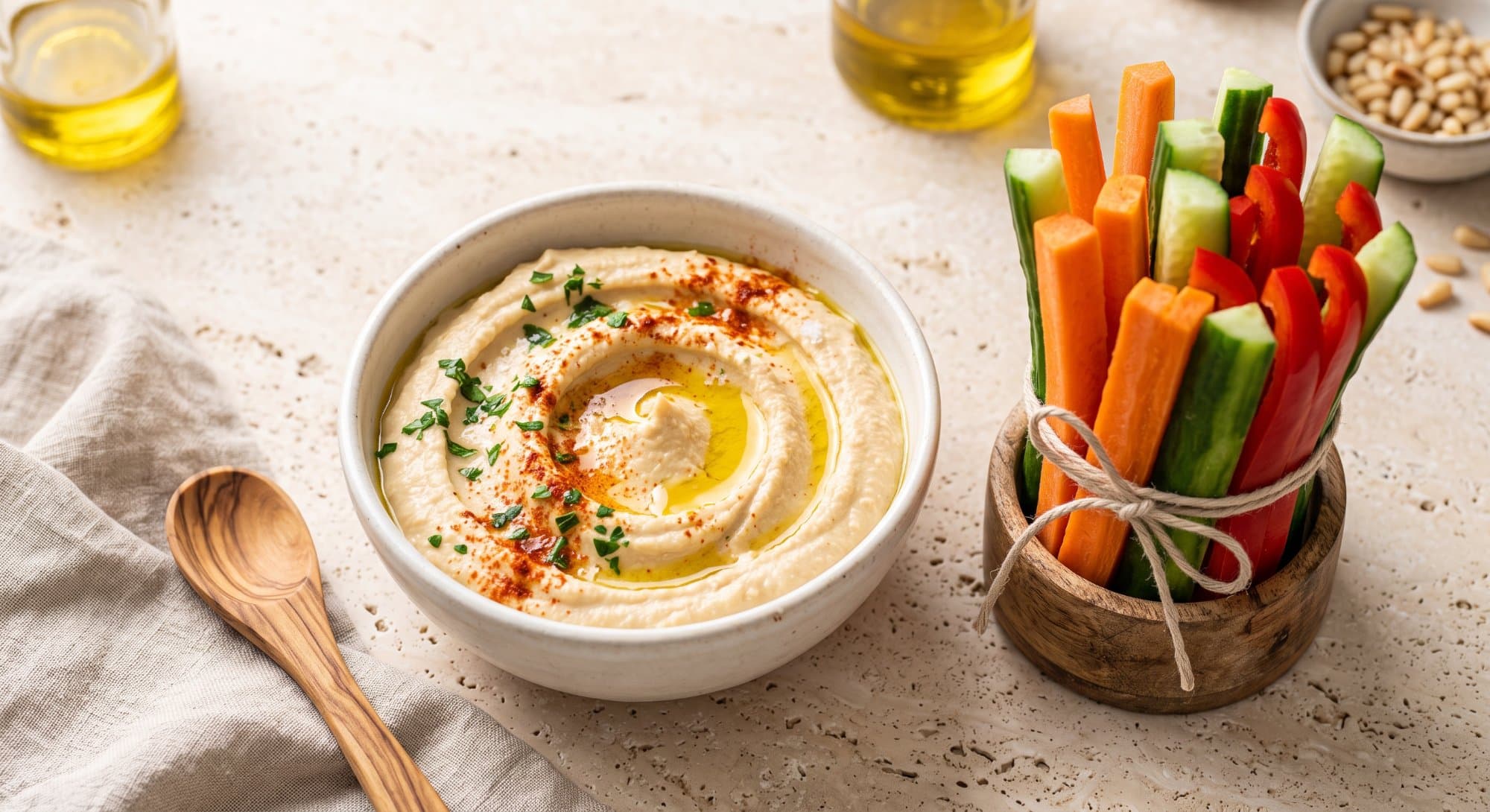 Hummus mit Gemüsesticks