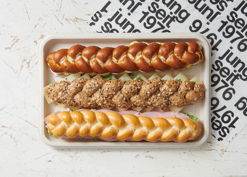 Zopfsandwich-Platte Classic geschnitten