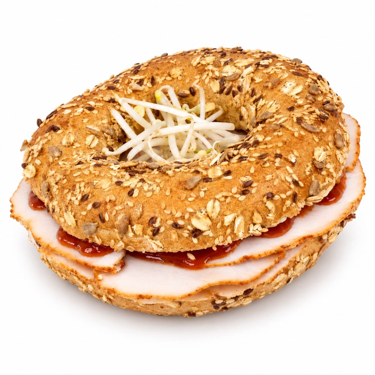Bagel mit BBQ Trutenbrust