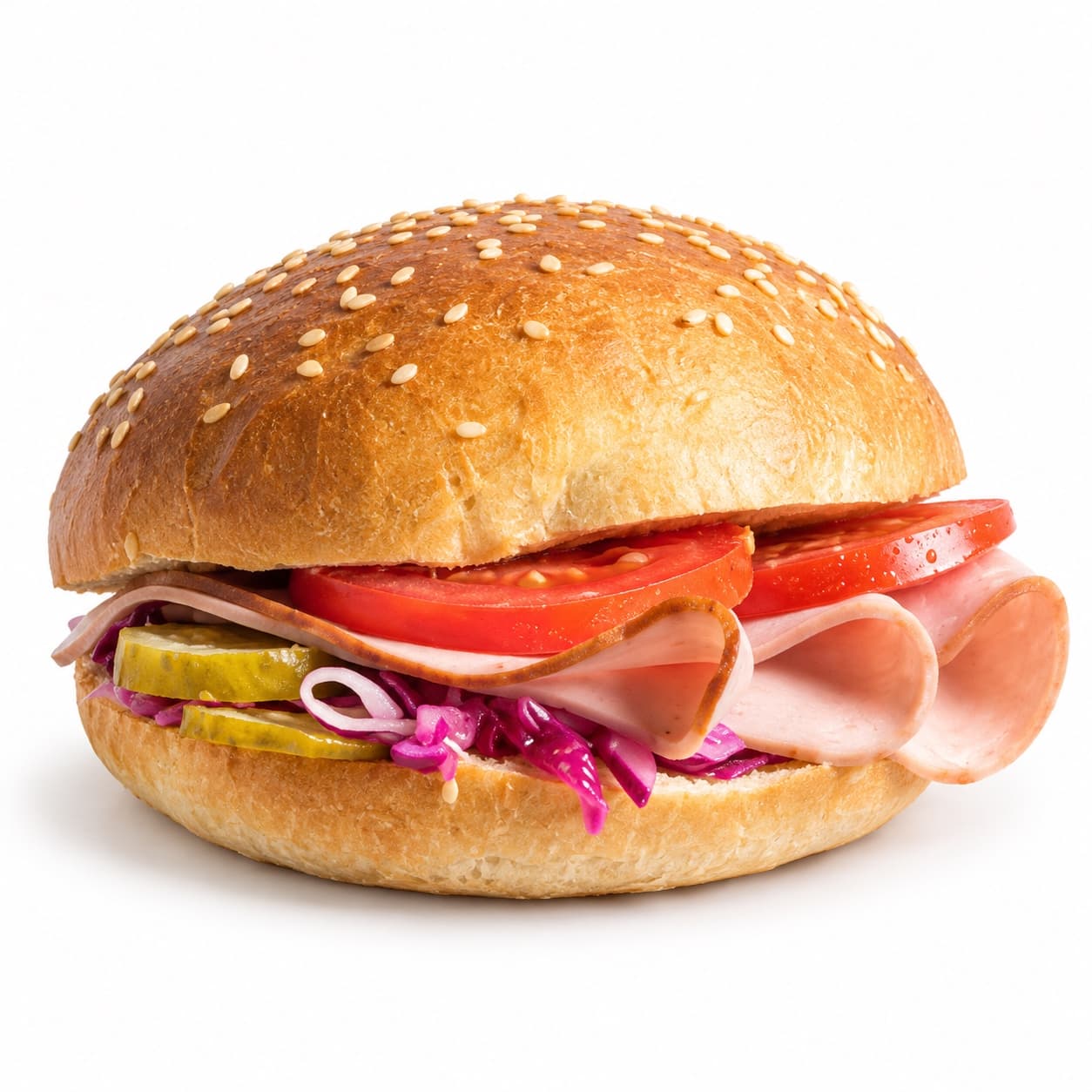 Bun mit Fleischkäse und Kabis