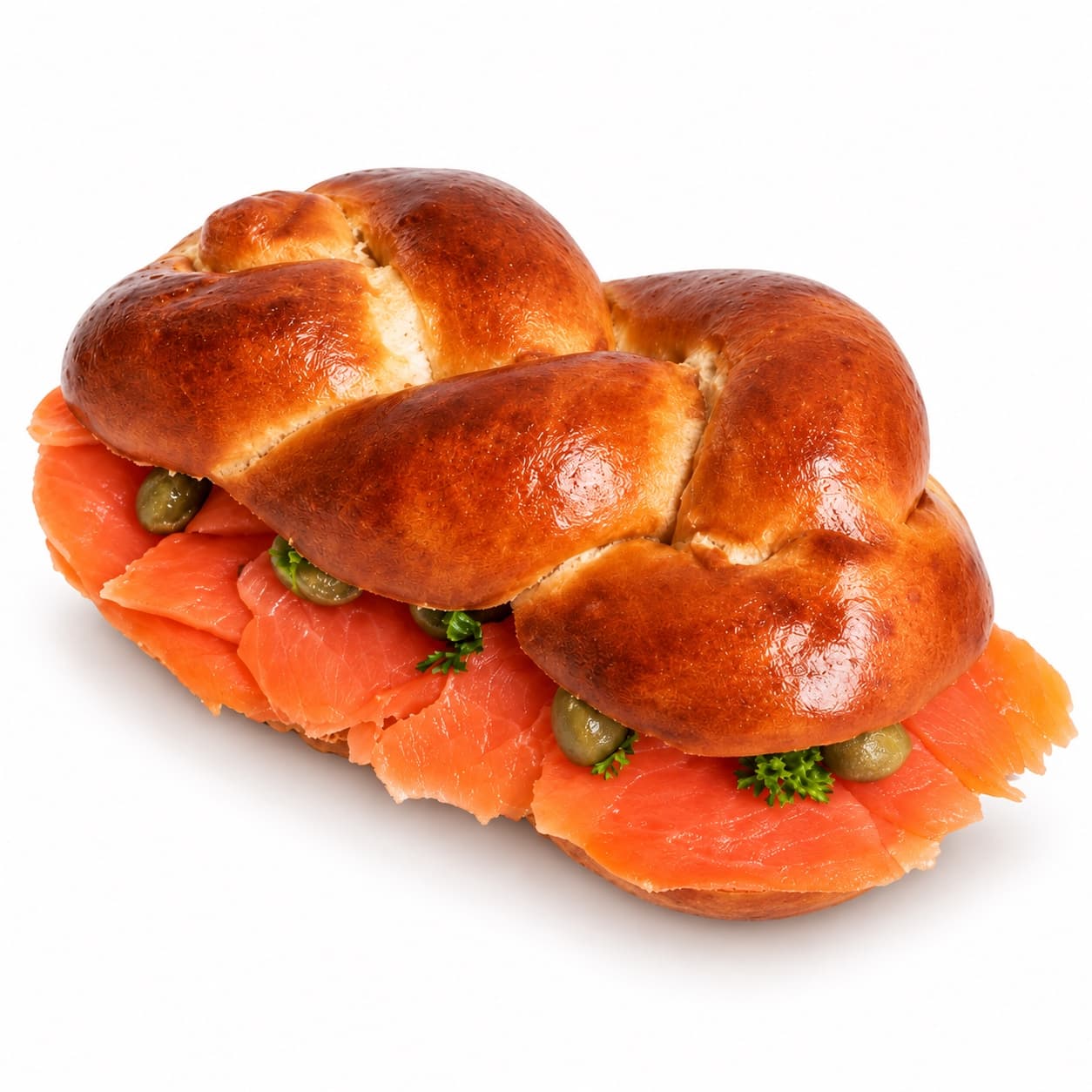 Laugenzöpfli mit Rauchlachs