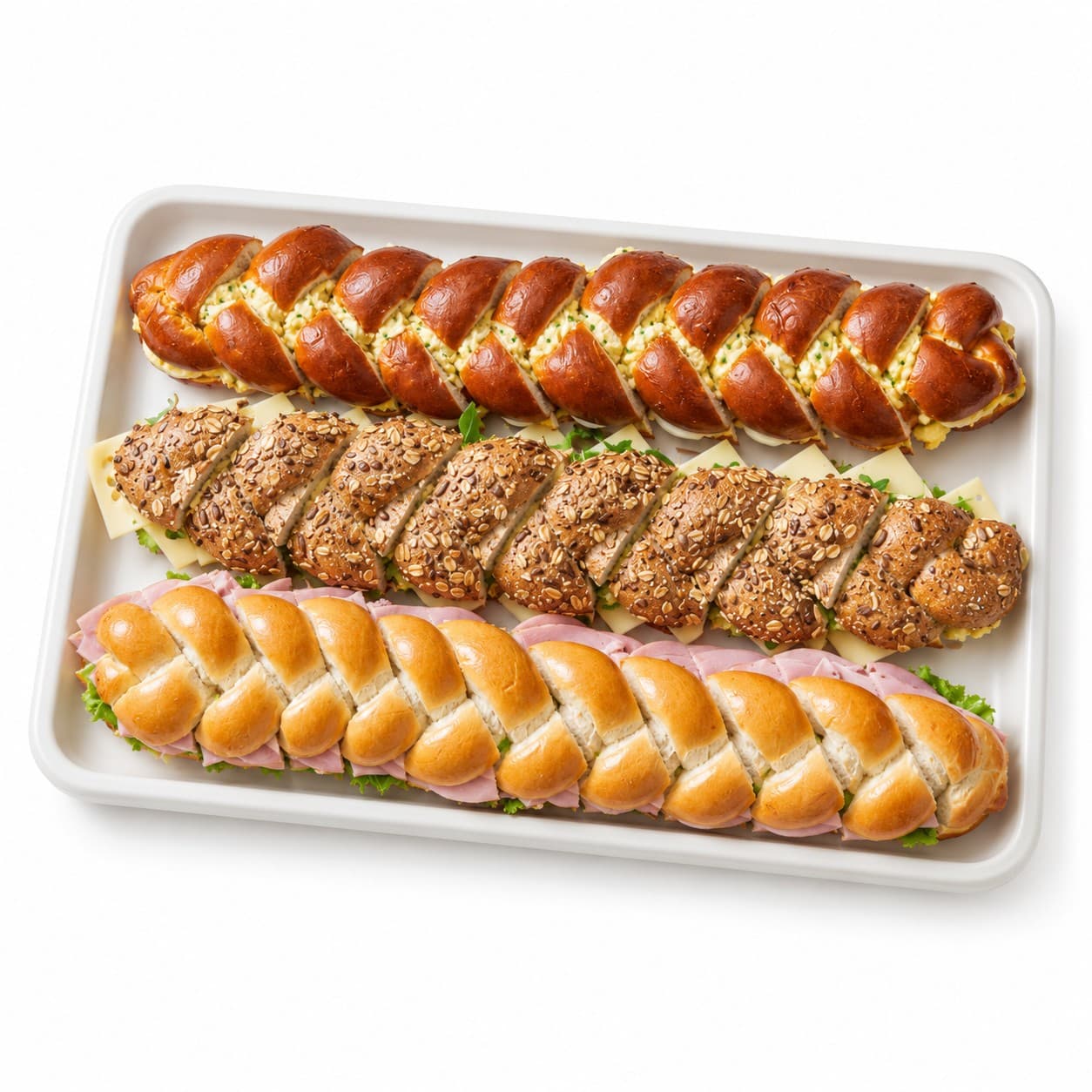 Zopfsandwich-Platte Classic geschnitten